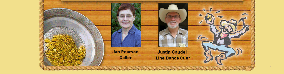 Jan Pearson, caller and George Morrill line dance cuer